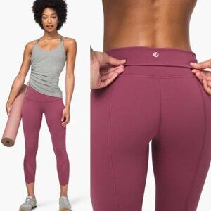 Lululemon Wunder Under Crop High Rise *Roll Down Scallop Full-On Luxtreme Sz 6